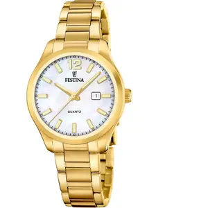 Comparateur de prix : Festina Classic Steel Watch F20741/1 Montre Femme plaquée Or
