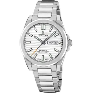 Festina F20073/1 Montre homme argentée avec verre saphir pas cher