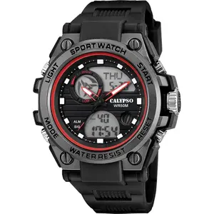 Montre Homme Calypso Street Style - K5875-4 Bracelet Résine Noir pas cher
