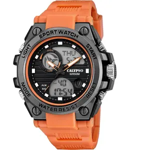 Montre Homme Calypso Street Style - K5875-2 Bracelet Résine Orange pas cher