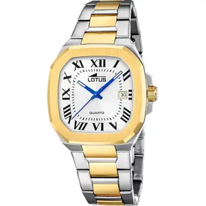 Montre Homme Lotus Square Series - L19048-1 Bracelet Acier Bicolore pas cher