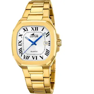 Montre Homme Lotus Square Series - L19049-1 Bracelet Acier Doré pas cher