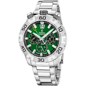 Festina F20743/2 montre homme Bullhead vert avec bracelet acier pas cher
