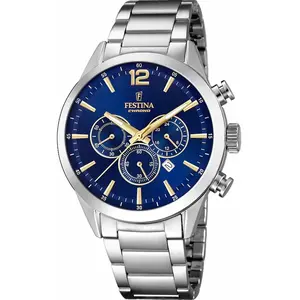 Montre Festina Timeless Chronographe F20343/2 acier TU pas cher