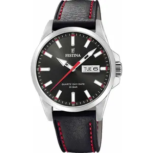 Comparateur de prix : Montre Homme Festina CLASSIQUE F20358-4 - Dateur et Bracelet cuir Noir