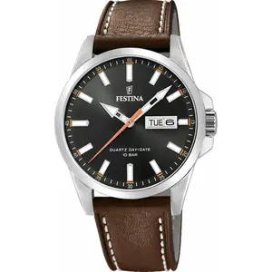Comparateur de prix : Festina Montre Festina CLASSIQUE F20358-2 - Homme Bracelet cuir marron