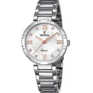 Comparateur de prix : Montre Festina MADEMOISELLE F16936-B - ACIER CADRAN ARGENT ROSES BRACELET ACIER