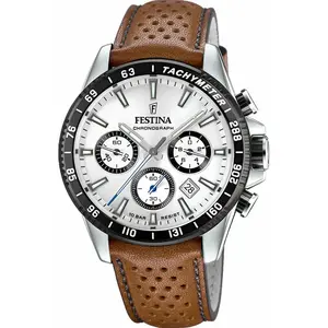 Comparateur de prix : Festina Festina Chrono Timeless Montre Homme Acier Cuir Marron F20561/1