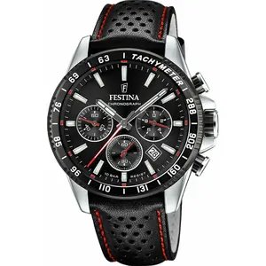 Comparateur de prix : Festina Festina Chrono Timeless Montre Homme Acier Cuir Noir F20561/4