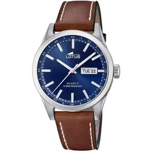 Comparateur de prix : Montre - Lotus - 18671/3 - Cuir Brun - Cadran Bleu - Étanchéité 10 ATM