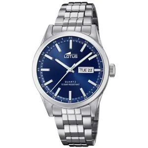Montre Lotus L18670-3 - CLASSIQUE Dateur Acier Argenté Cadran Bleu Homme pas cher