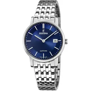 Montre Festina Swiss Made F20019/2 Bleu, Bracelet En Acier, Femme pas cher