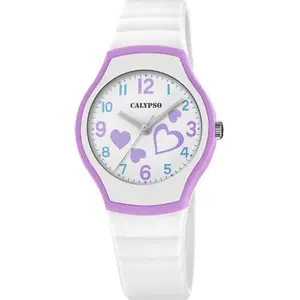 Comparateur de prix : Montre Fille CALYPSO 3 AIGUILLES K5806-1 - Bracelet Résine Blanc