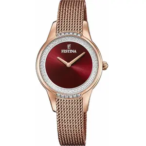 Montre Festina Mademoiselle Rouge, Bracelet en Acier, Femme pas cher
