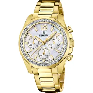 Montre Festina Femme F20659/3 - Cadran Rouge - Bracelet Acier Inoxydable Multicolore - Étanche 50m