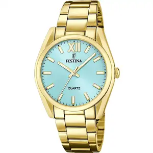 Festina Montre Femme Festina Boyfriend Collection En Acier Jaune pas cher