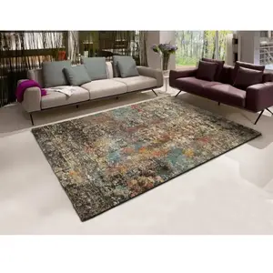 Atticgo Tapis abstrait multicolore 140x200 cm pas cher
