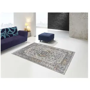 MOMA Tapis intérieur gris rectangulaire vintage MABEL 120 x 170 cm pas cher