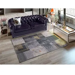 Tapis intérieur ATTICGO gris rectangulaire abstrait 80x150 cm NEILA pas cher