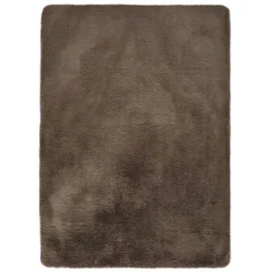 Atticgo - Tapis Shaggy Uni Lavable En Machine Alpaca Vison 80x150 Cm pas cher