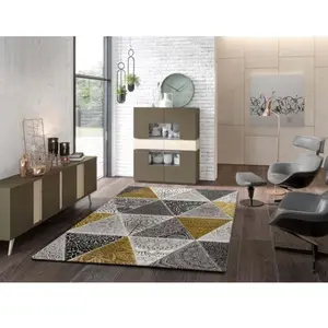 Atticgo Tapis géométrique gris 120x170 cm pas cher