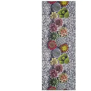 Atticgo Tapis de cuisine dessins cactus multicolore 52x100 cm pas cher