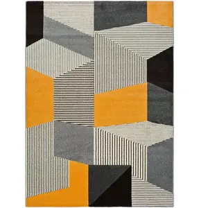 Atticgo Tapis géométrique gris 160 x 230 cm pas cher