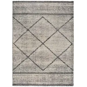 Tapis intérieur ATTICGO gris rectangulaire éthnique 80x150 cm KASBAH pas cher