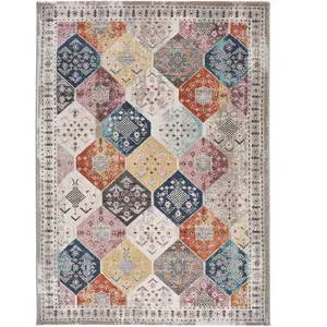 Atticgo Tapis descente de lit multicolore 60x120 cm pas cher