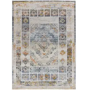 Atticgo - Tapis Vintage À Poils Courts Kilis 23 Multicolore 134x200 Cm pas cher