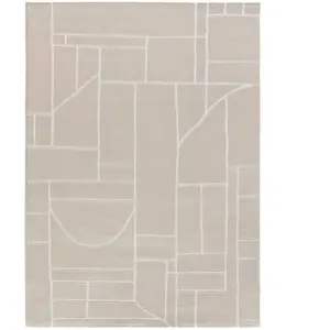 Atticgo Tapis intérieur crème rectangulaire abstrait HL-ETHNIC 200 x 300 cm pas cher