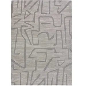 Atticgo Tapis intérieur argent rectangulaire abstrait HL-AFRICA 200 x 300 cm pas cher