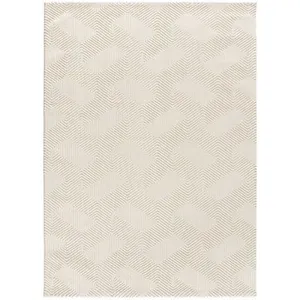 Atticgo Tapis à relief géométrique crème 160x230 cm pas cher