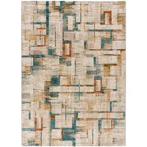 Atticgo Tapis design abstrait multicolore, 160x230 cm pas cher