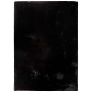 Tapis intérieur ATTICGO noir rectangulaire shaggy uni 80x150 cm FOX pas cher