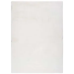 Tapis intérieur ATTICGO blanc rectangulaire shaggy uni 120x180 cm FOX pas cher