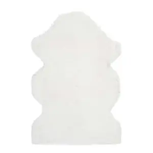 Atticgo - Tapis Shaggy Uni Lavable En Machine Fox Blanc 60x90 Cm pas cher