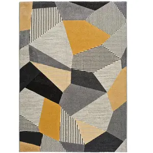 Tapis géométrique en gris 60x120 cm