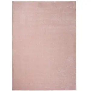 Atticgo Tapis uni en rose 120x170 cm pas cher