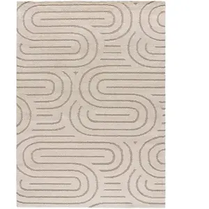 Atticgo Tapis de style scandinave en blanc, 80x150 cm pas cher