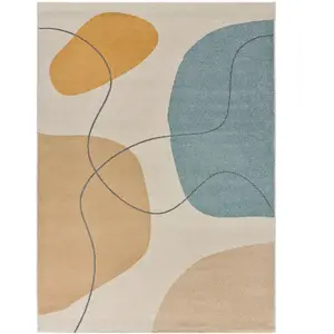 Tapis intérieur ATTICGO multicolore rectangulaire formes organiques 140x200 cm NEW YORK