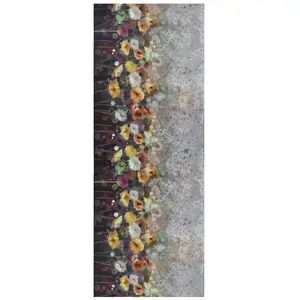 Atticgo Tapis de cuisine lavable fleurs multicolore 52x200 cm pas cher