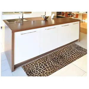 ATTICGO Tapis de cuisine animal print RICCI jaune/noir 52x200 cm pas cher