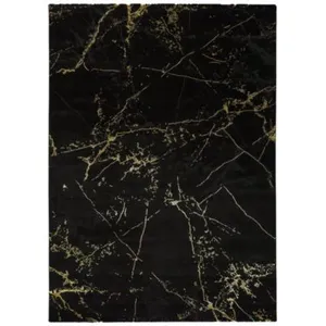 Tapis intérieur ATTICGO noir rectangulaire abstrait 60x120 cm GOLD pas cher
