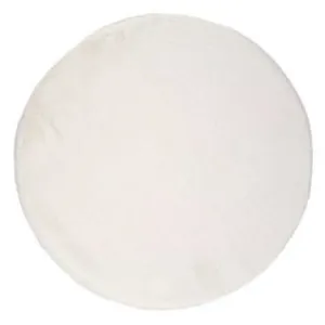 Tapis intérieur blanc rond diam.120 cm FOX shaggy uni - ATTICGO pas cher