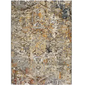 Atticgo Tapis de style vintage beige 80x150 cm pas cher