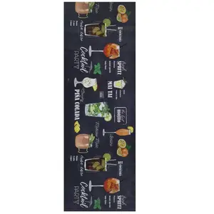 Atticgo Tapis de cuisine lavable cocktail noir/multicolore 52x200 cm pas cher