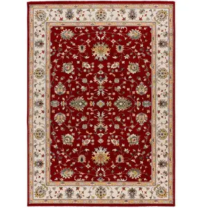 Atticgo Tapis classique rouge/beige 140x200 cm pas cher