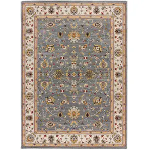 Atticgo Tapis classique gris/beige 140x200 cm pas cher