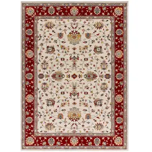 Atticgo Tapis classique crème/rouge 160x230 cm pas cher